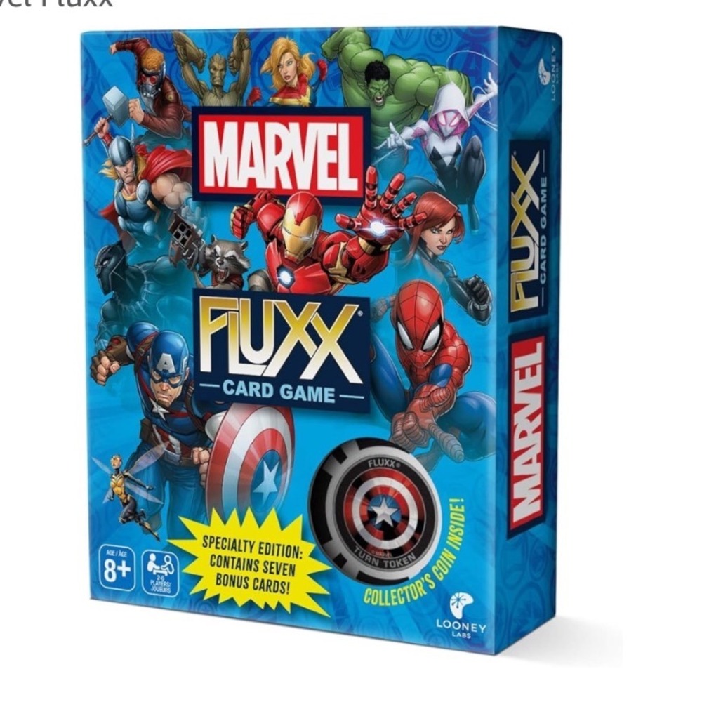 Marvel Fluxx Card Game Specialty Edition with Collector Coin Turn Token 2019
